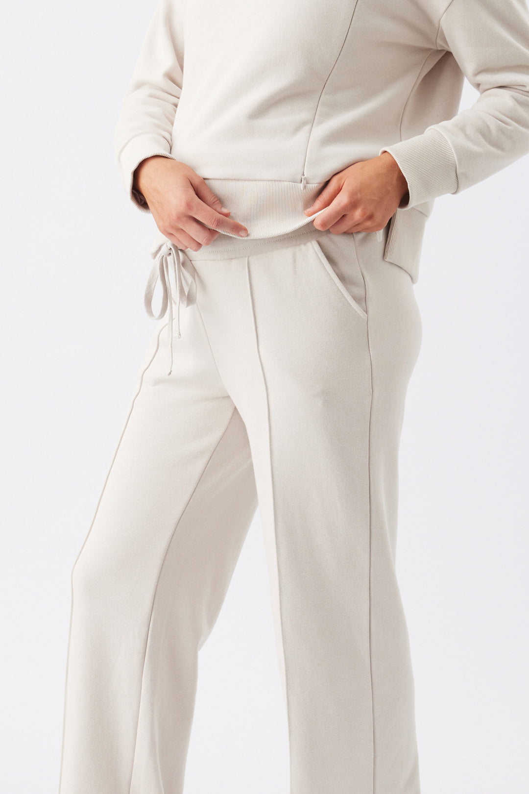 Terry Wide Leg Jogger Chalk Ripe