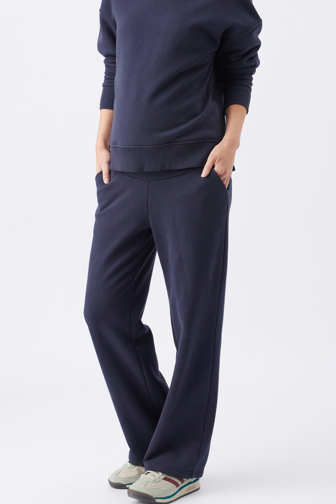 Andi Relax Maternity Fleece Joggers Navy