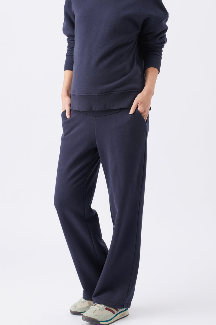 Andi Relax Maternity Fleece Joggers Navy