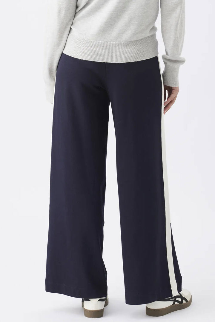 Ari Wide Leg Fleece-lined Maternity Pant Midnight / White