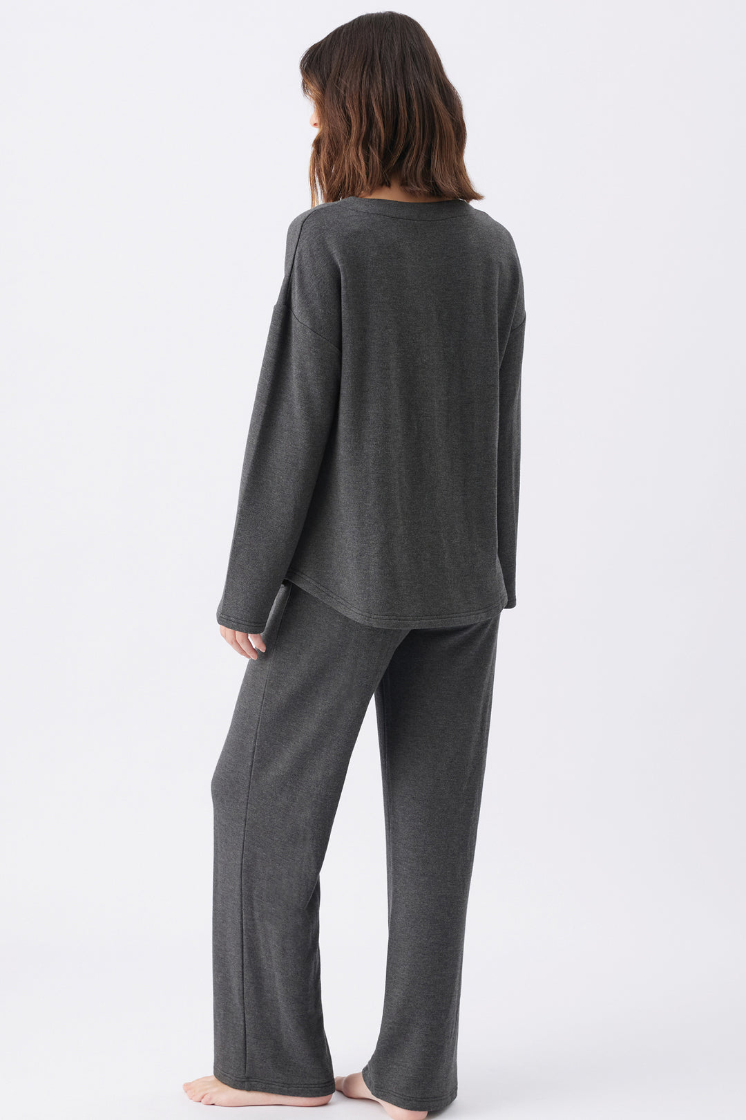 Super Soft Fleece-Lined Maternity Lounge pants in Charcoal