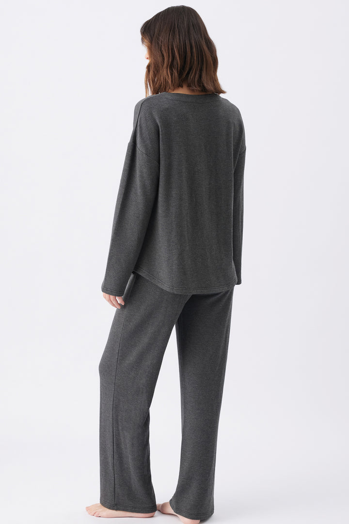 Super Soft Fleece-Lined Maternity Lounge pants in Charcoal
