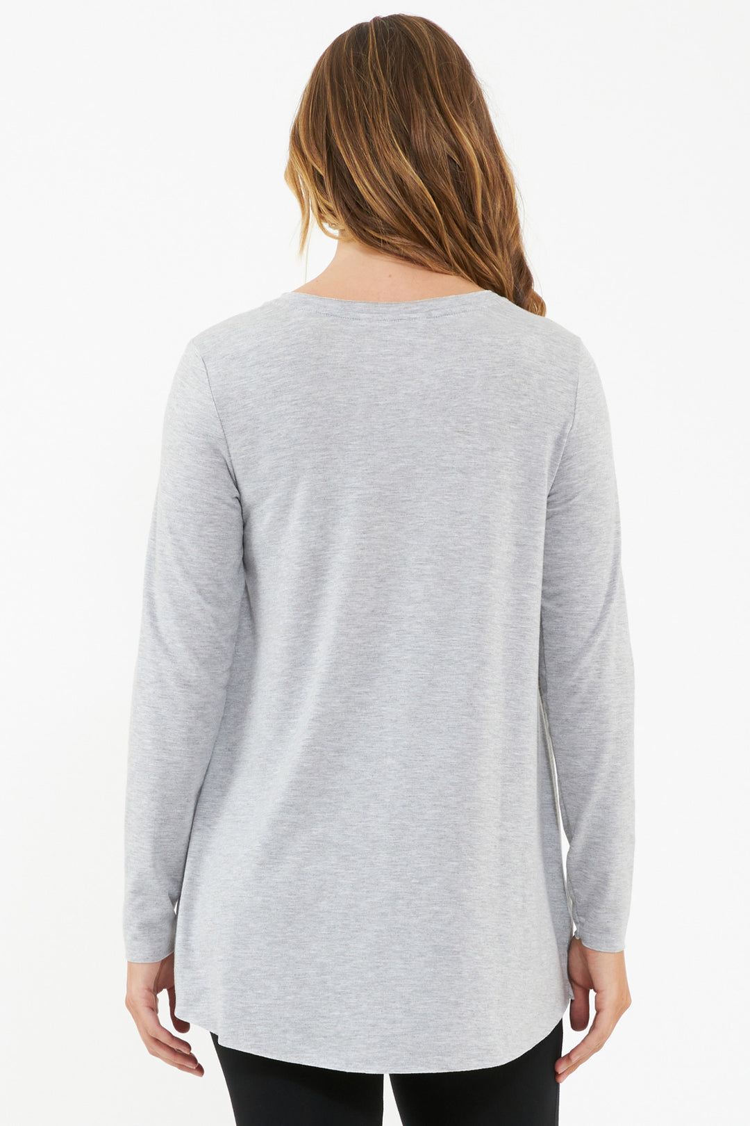 Raw Edge Maternity & Nursing Top in Silver