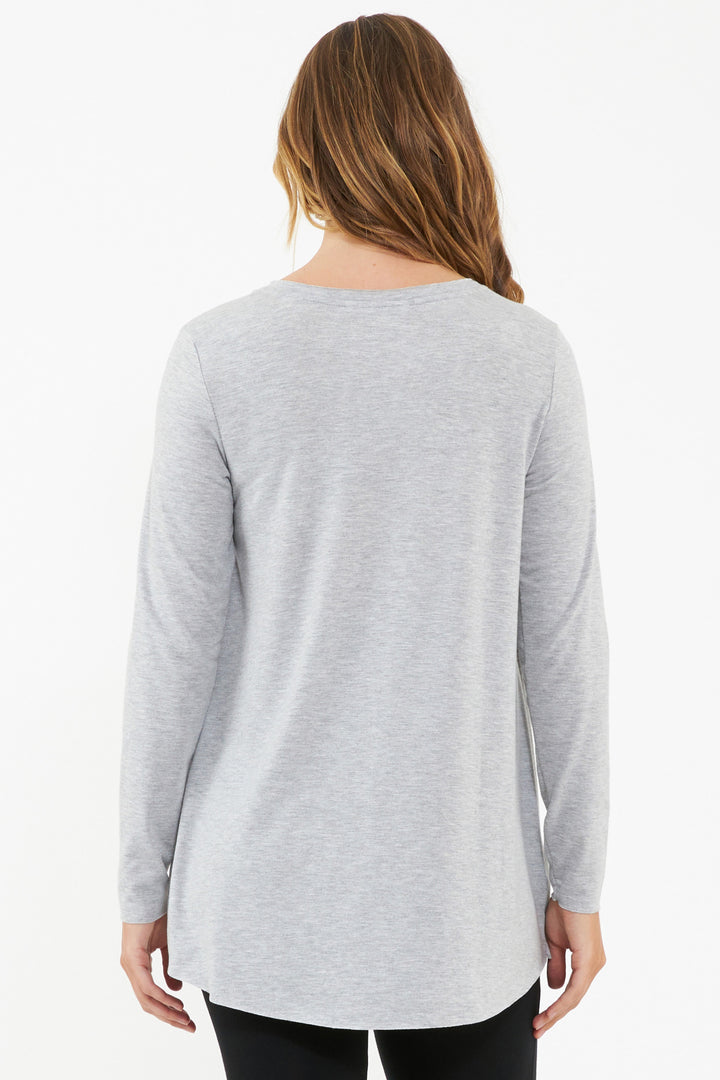 Raw Edge Maternity & Nursing Top in Silver