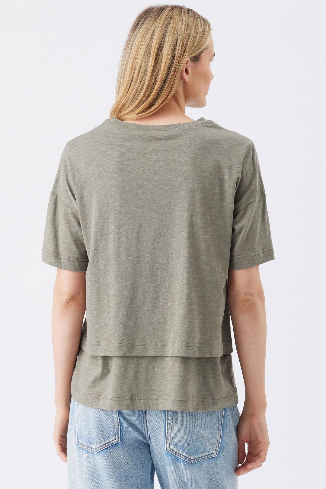 Claud Cotton Maternity & Nursing Tee in Moss