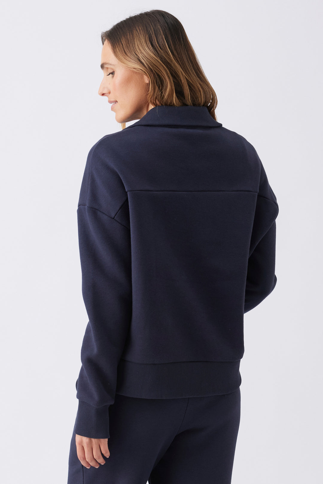 Andi Maternity and Nursing Fleece Sweat Top Navy