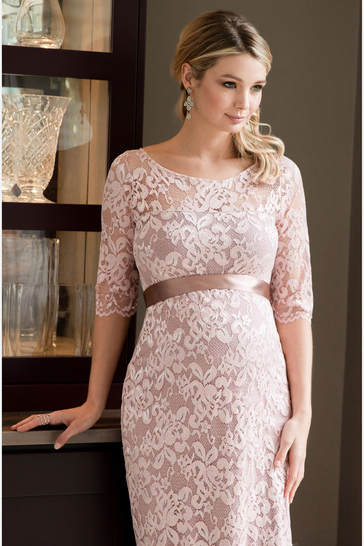 Tiffany Rose Amelia Maternity Stretch Lace Dress in Vintage Rose - Seven Women Maternity