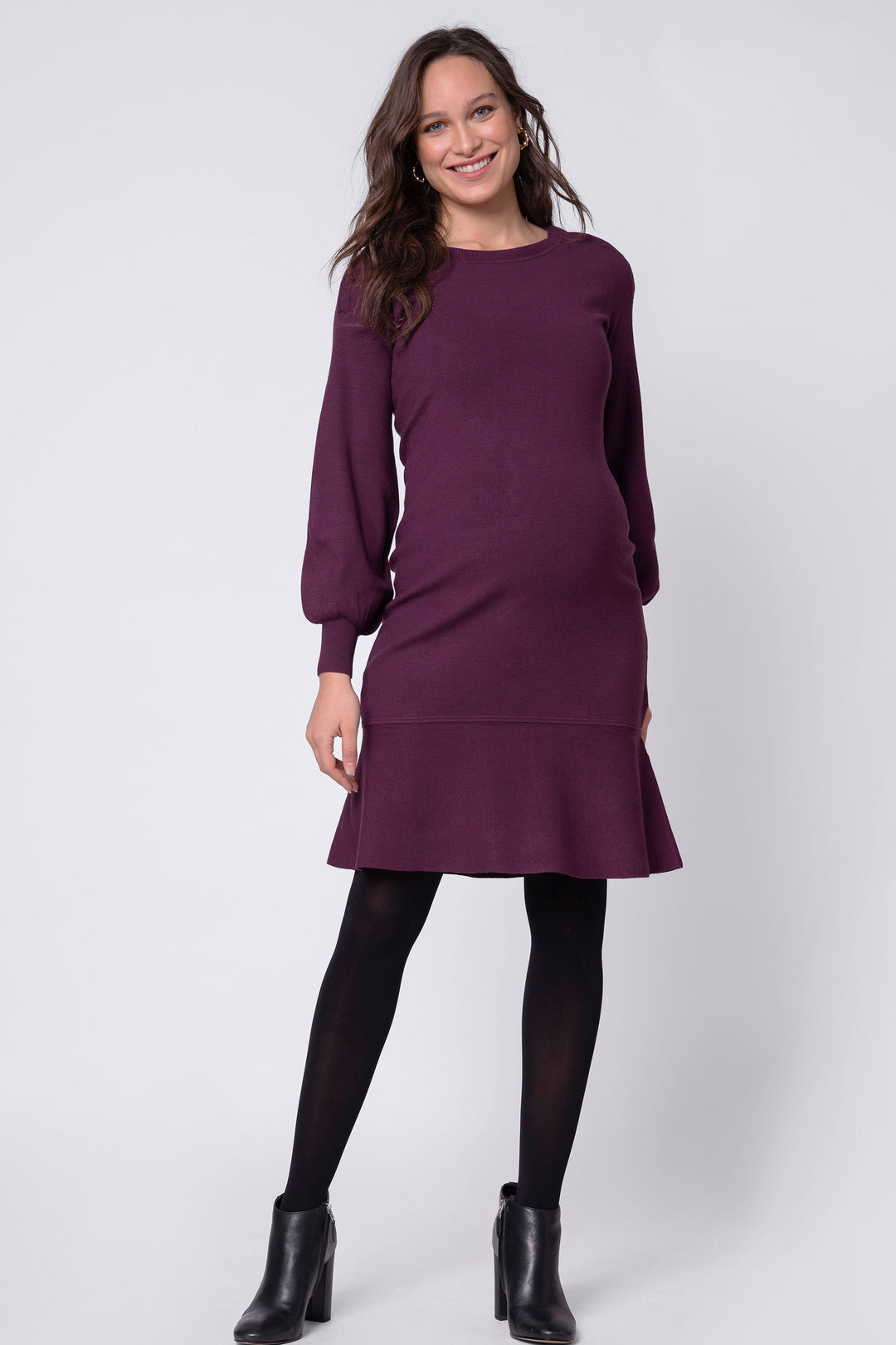 peplum maternity dress One Shoulder Peplum Hem Maternity Dress