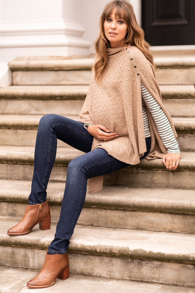 Seraphine Caleb Camel Maternity Nursing Shawl - Seven Women Maternity
