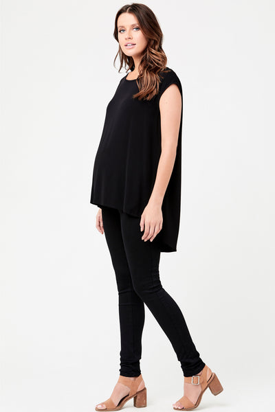 Carrie Chiffon-Like Maternity Top in Caviar by Ripe - Seven Women Maternity