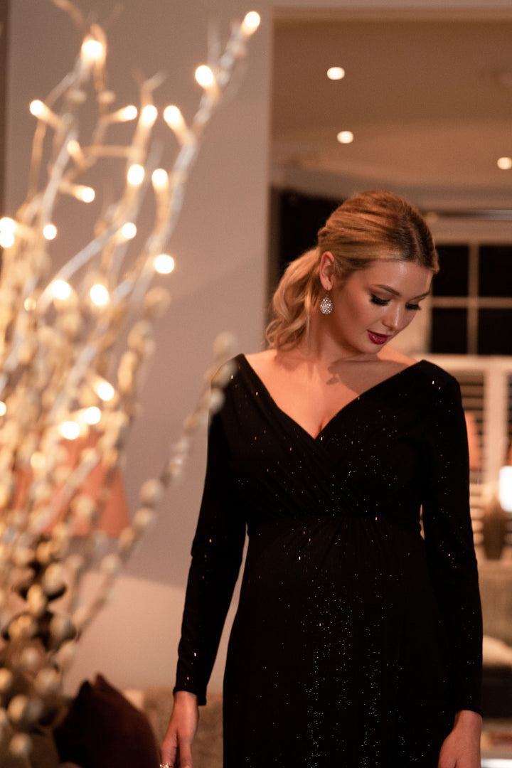 Tiffany Rose Isabella Maternity & Nursing Gown in Caviar - Seven Women Maternity