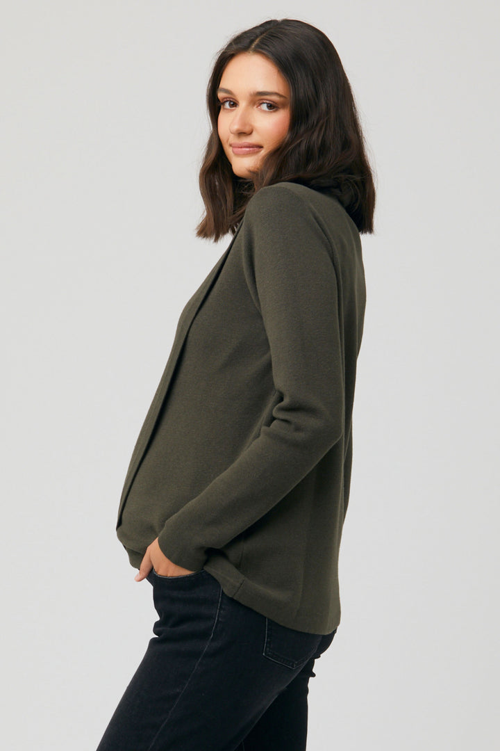 Cassie Cross Over Maternity Nursing Knit Olive by Ripe