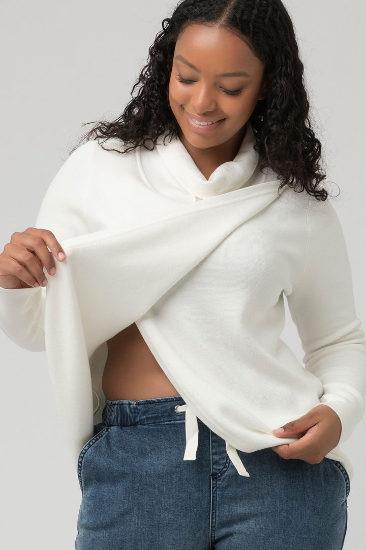 Cassie Cross Over Maternity Nursing Knit Olive by Ripe