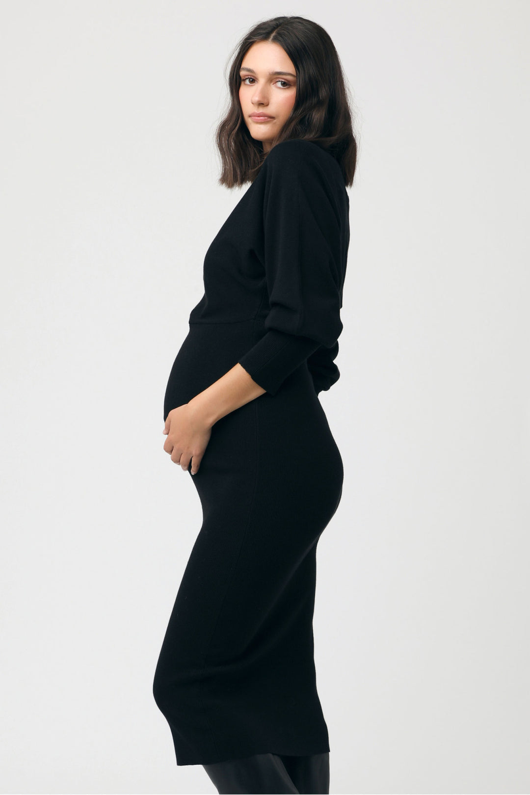 Maternity Sweater Dress Knit Pregnancy Dress for Everyday Wear (Sloa Seven Women Maternity Maternity Sweater Dress Knit Pregnancy Dress for Everyday Wear (Sloa Seven Women Maternity