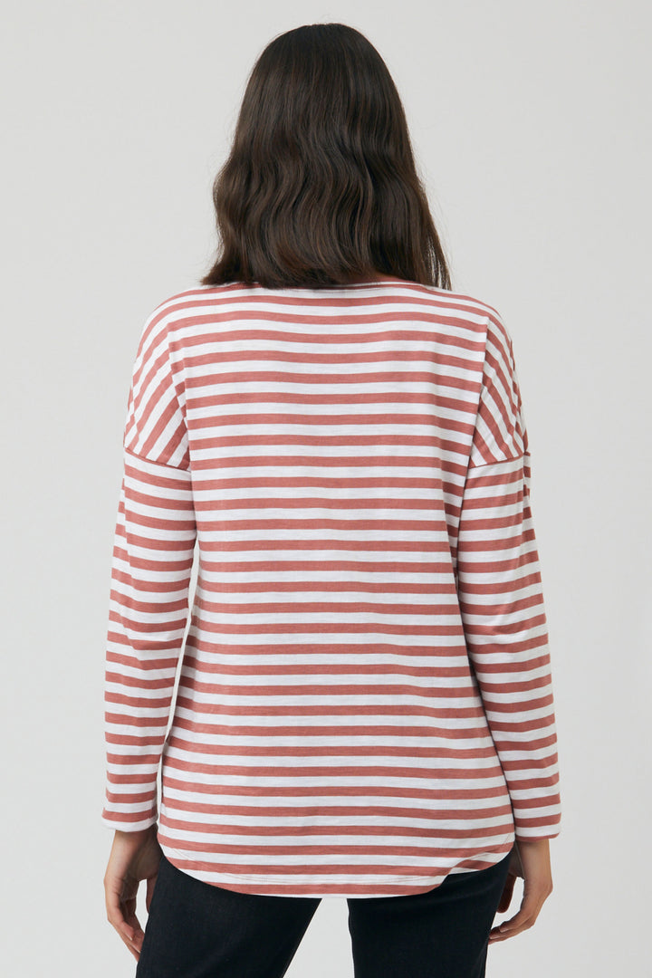 Lionel Long Sleeve Maternity Nursing Top Wine Ripe