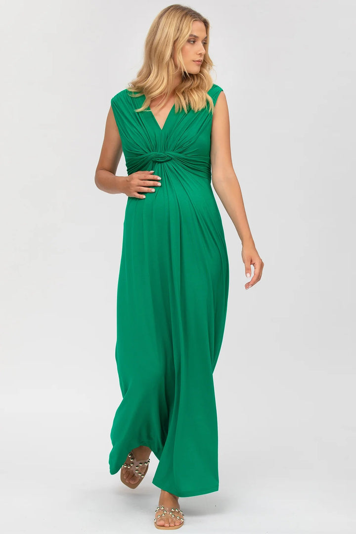 Angelina Maternity Nursing Gown in Emerald
