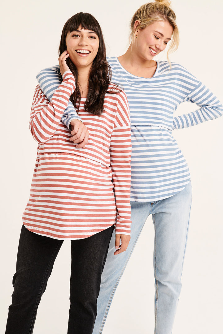Lionel Long Sleeve Maternity Nursing Top Wine Ripe