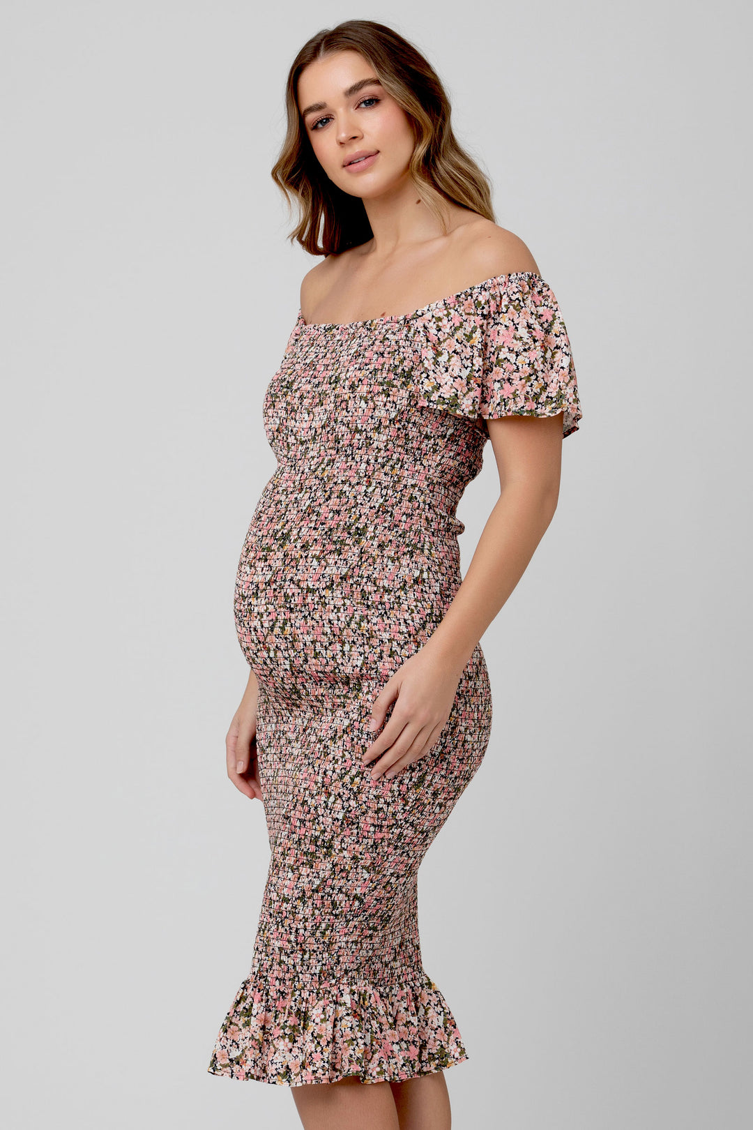 Selma Fitted Maternity and Nursing Dress In Sophia Mix Seven Women Maternity Selma Fitted Maternity and Nursing Dress In Sophia Mix Seven Women Maternity