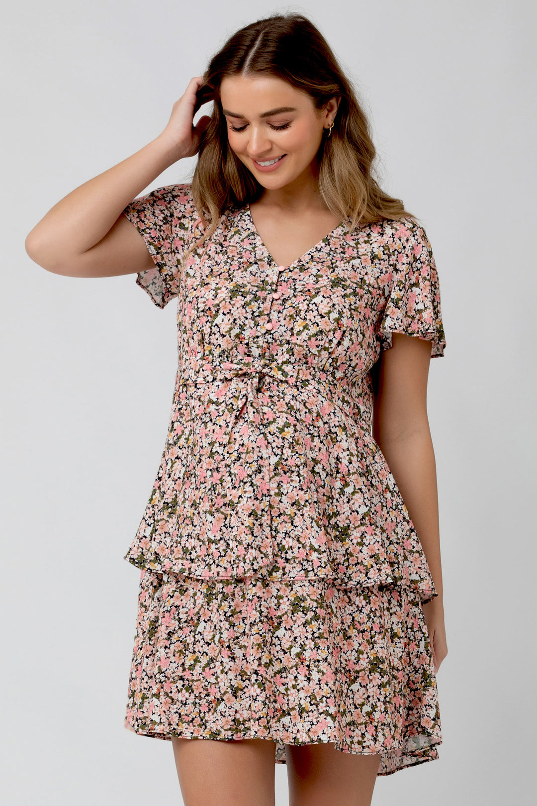 Lulu Layered Gender Reveal Maternity and Nursing Dress Seven Women Maternity Lulu Layered Gender Reveal Maternity and Nursing Dress Seven Women Maternity