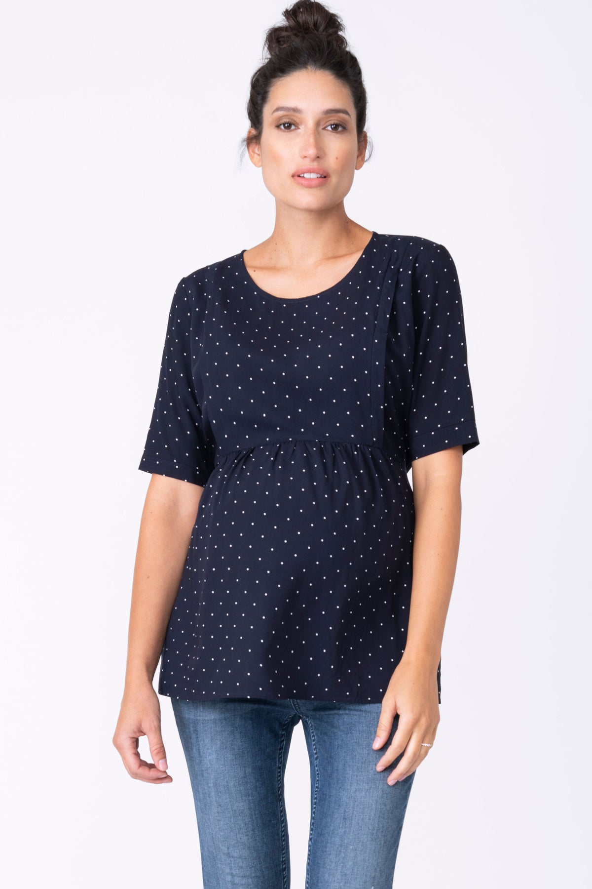 Buy Seraphine Blue Panelled Nursing Top from Next USA