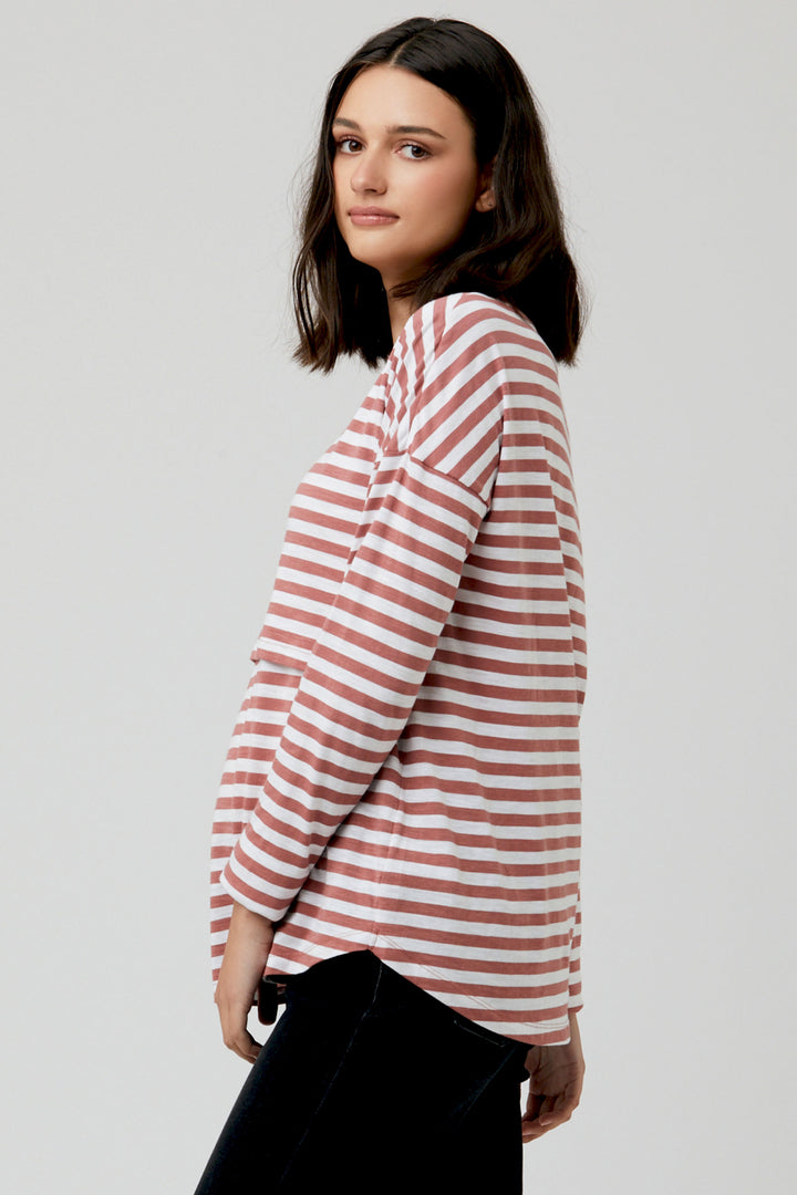 Lionel Long Sleeve Maternity Nursing Top Wine Ripe