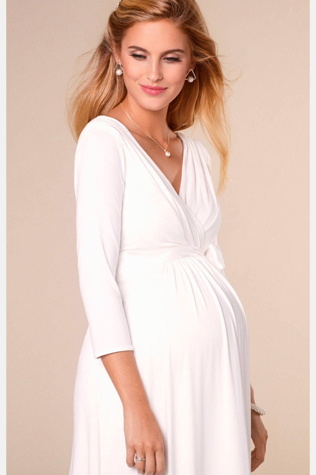Willow Maternity & Nursing Gown in Ivory Seven Women Maternity Willow Maternity & Nursing Gown in Ivory Seven Women Maternity