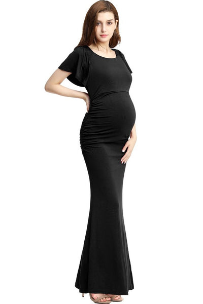 Kimi + Kai Abigail Maternity Maxi in Caviar - Seven Women Maternity