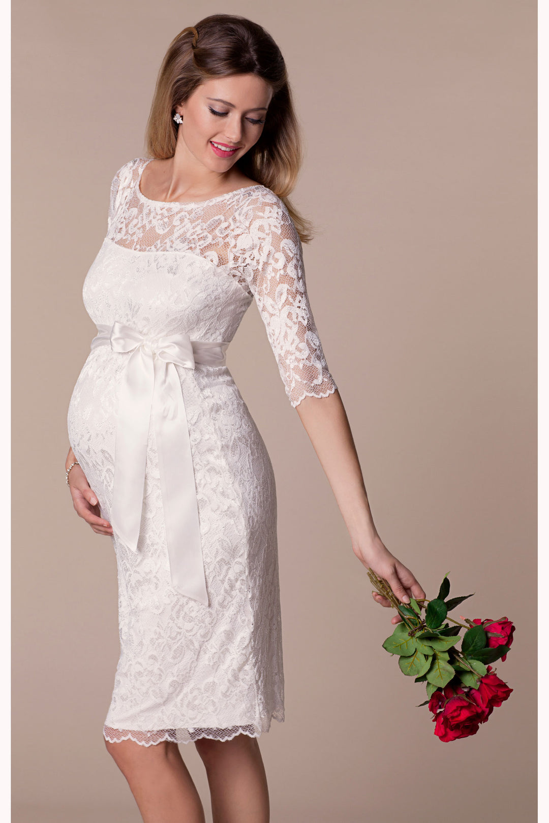 Amelia Lace Bridal Wedding Maternity Dress in Ivory Seven Women Maternity Amelia Lace Bridal Wedding Maternity Dress in Ivory Seven Women Maternity