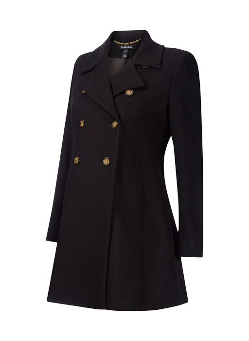 Alma Wool Maternity Coat Caviar Black - Seven Women Maternity
