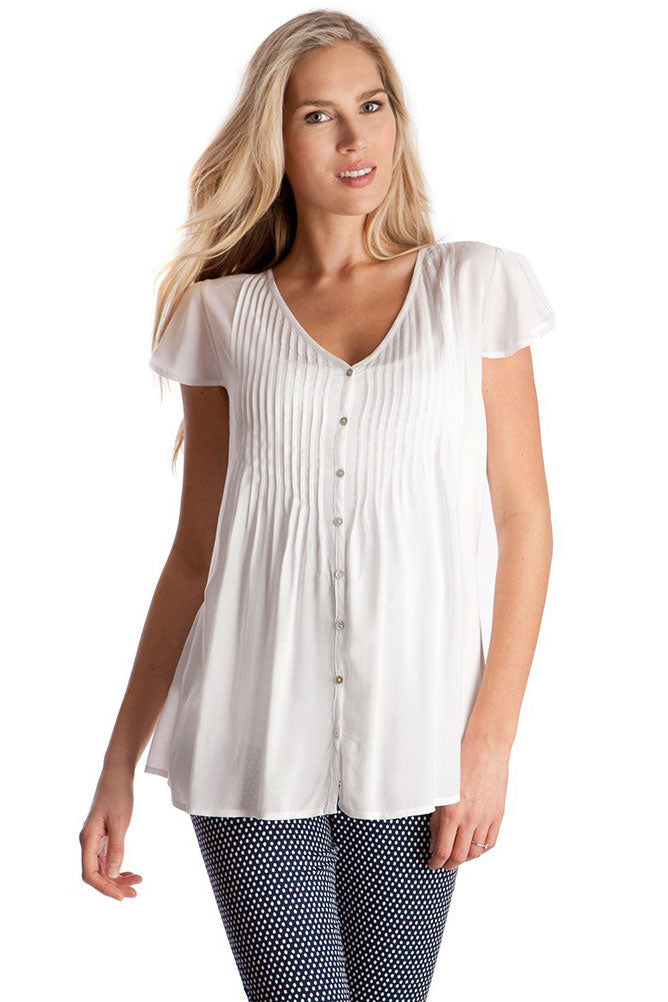 Seraphine Claudia White Maternity Blouse - Seven Women Maternity