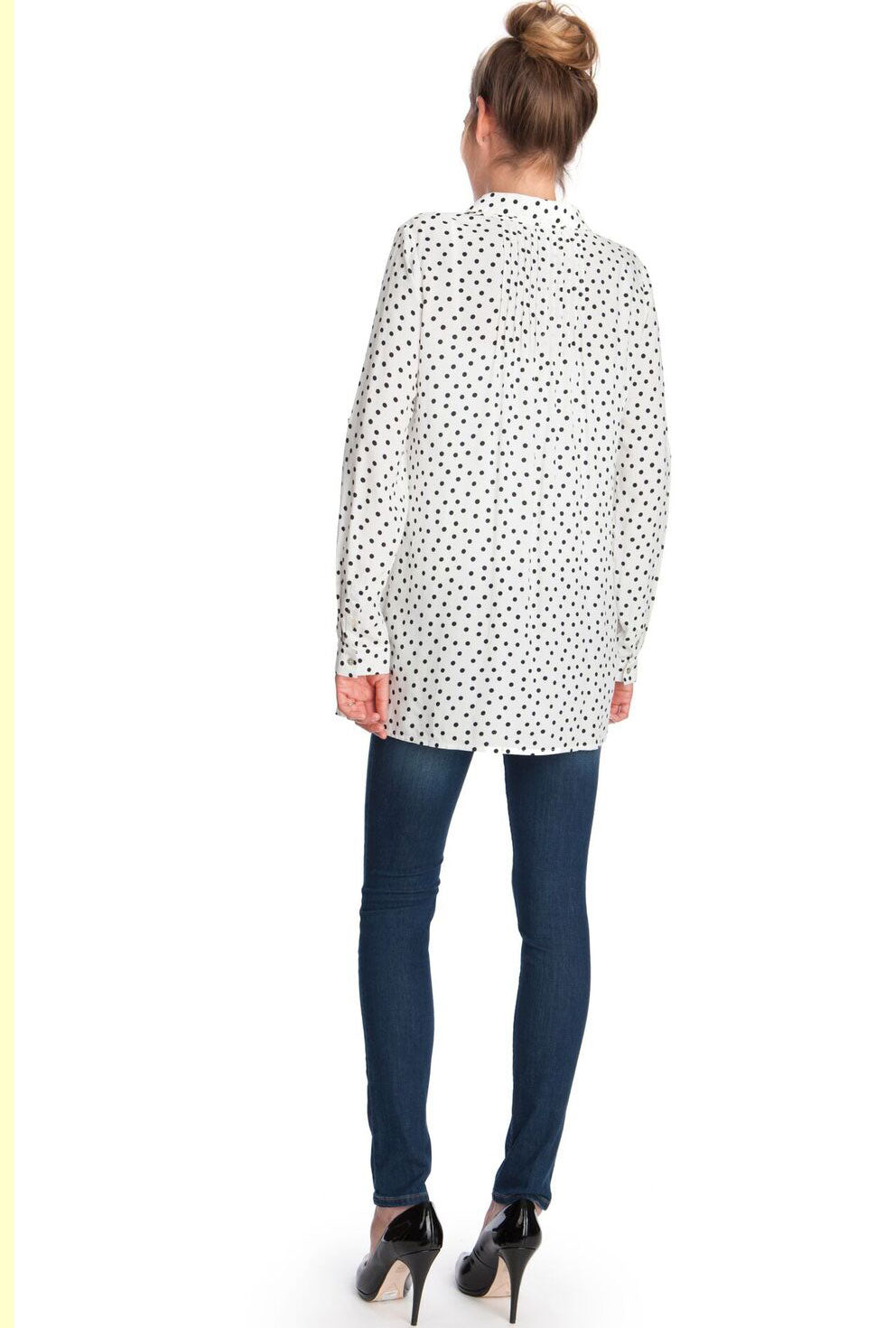 Seraphine Happy Polka Dot Button Down Maternity Blouse - Seven Women Maternity