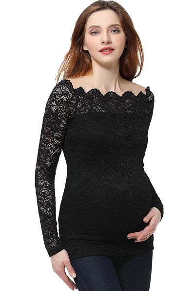 Christelle Lace Maternity Off Shoulder Top - Seven Women Maternity