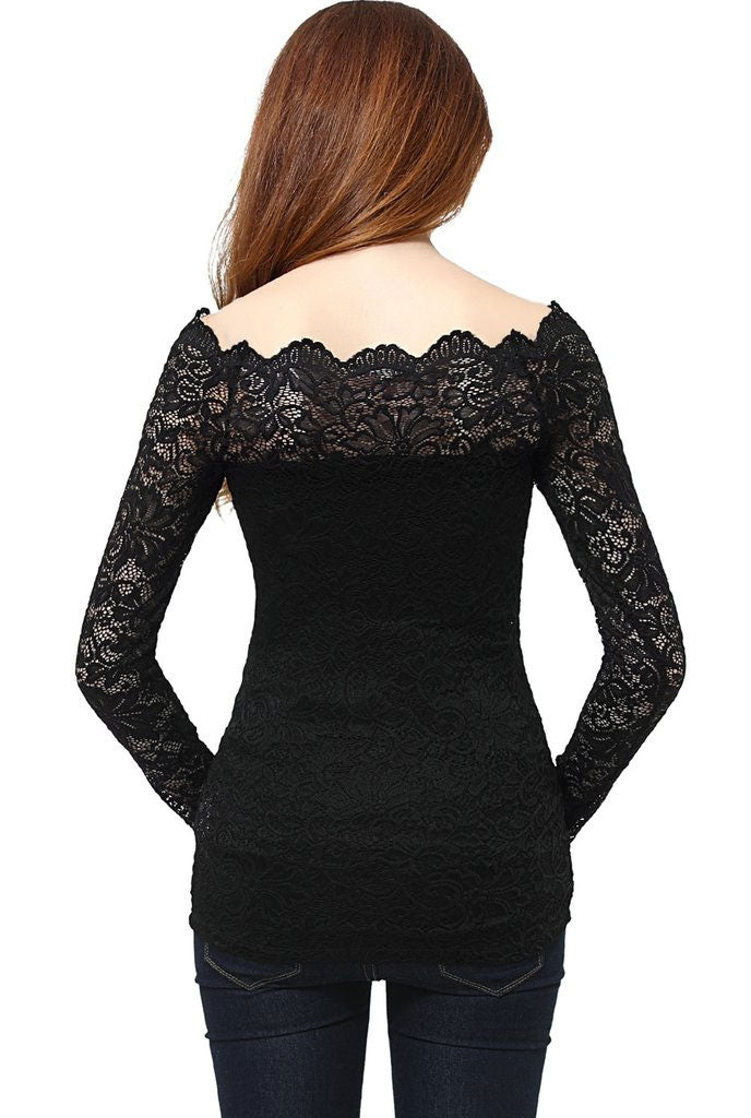 Christelle Lace Maternity Off Shoulder Top - Seven Women Maternity