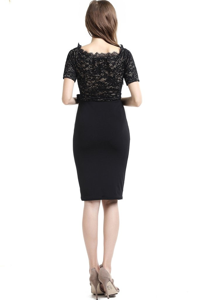Madeline Off Shoulder Maternity Dress - Seven Women Maternity