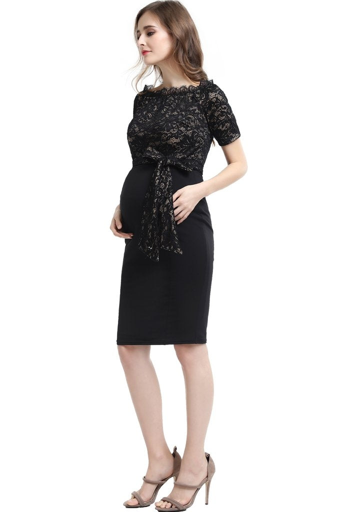 Madeline Off Shoulder Maternity Dress - Seven Women Maternity