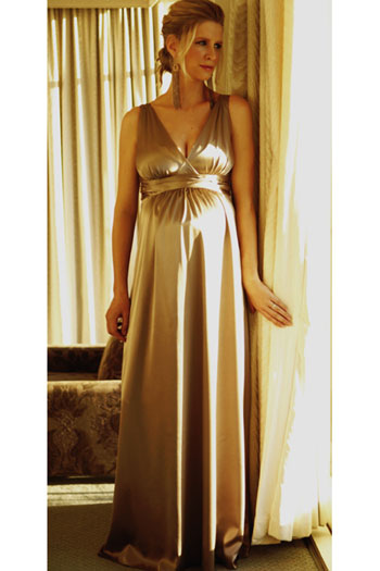 Ripe Satin Gown Maternity Dress - Seven Women Maternity