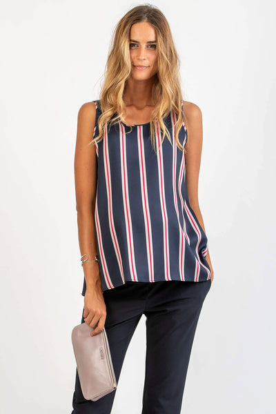 The Serena Navy Striped Maternity blouse by Attesa - Seven Women Maternity