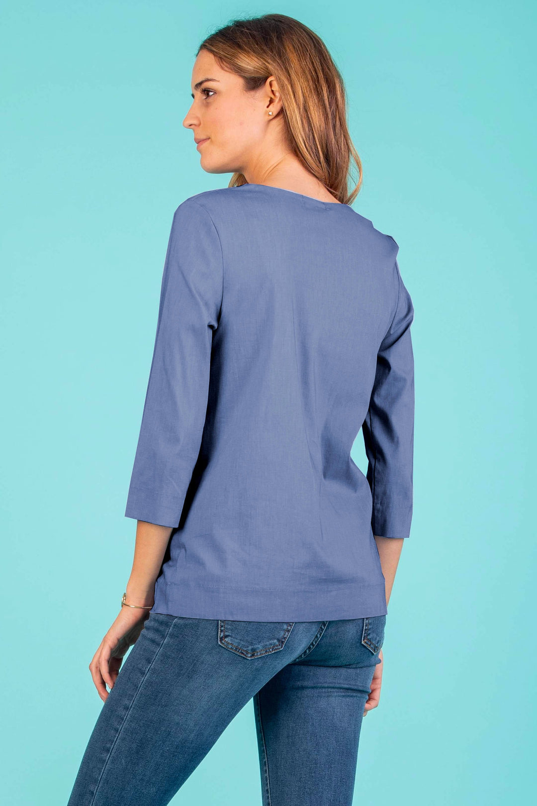 Thea Maternity Poplin Shirt in Indigo - Seven Women Maternity