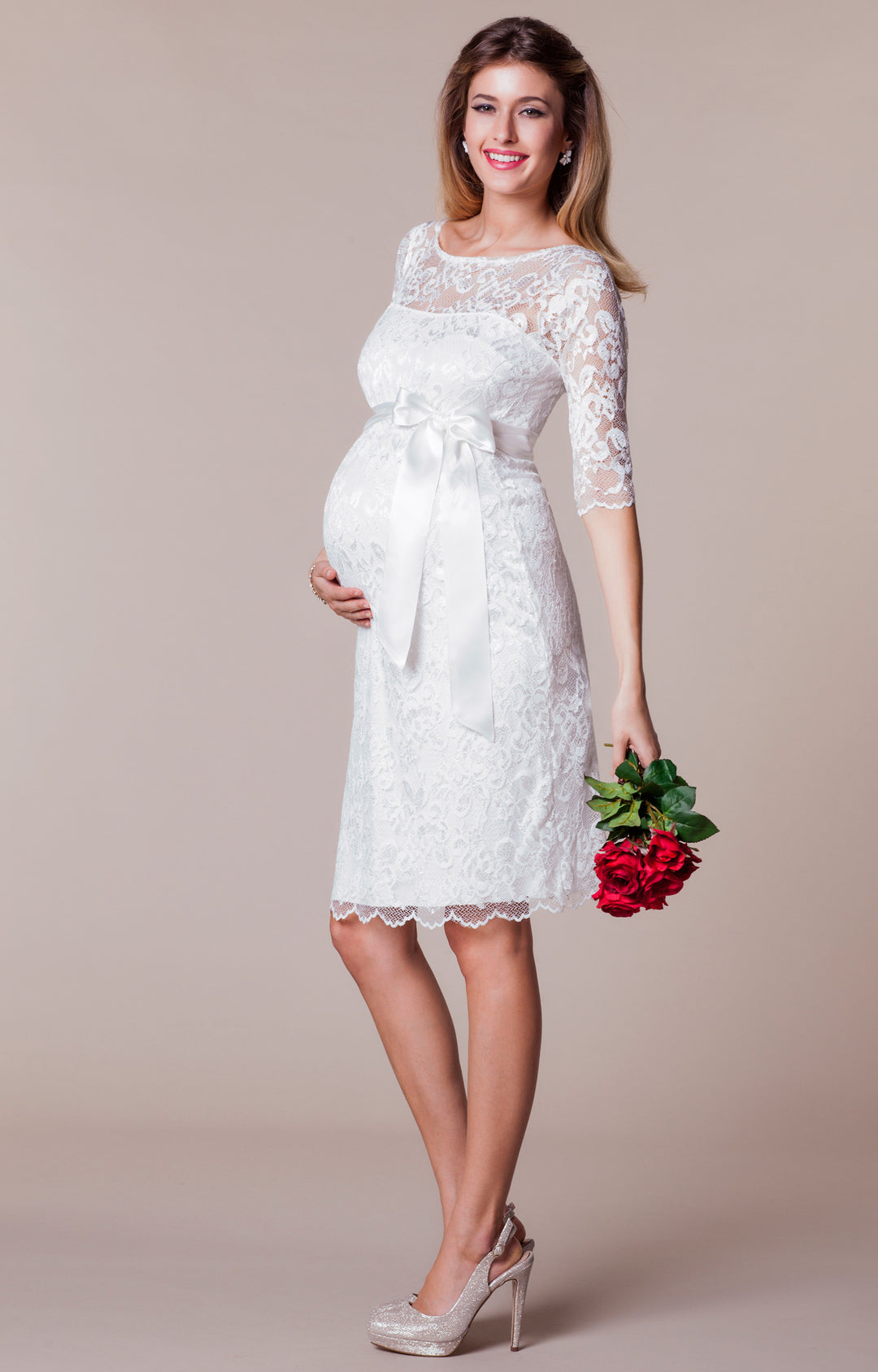 amelia lace maternity dress Amelia Lace Maternity Wedding Dress Long (Ivory)